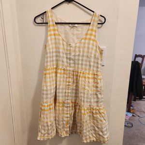 Madewell Button Front Tiered Mini Dress